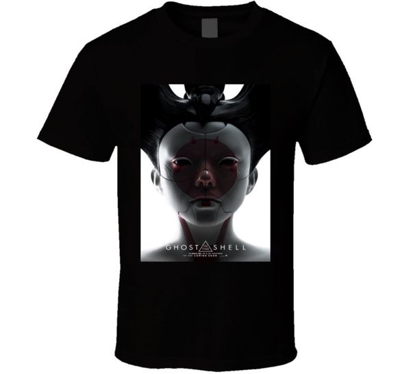 

100% хлопок печати mens лета призрак в доспехах robo geisha sci fi cult movie футболка tee shirt