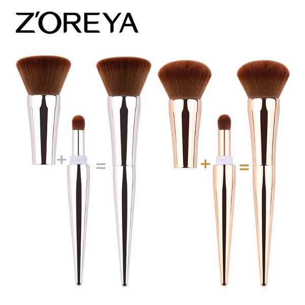

makeup brushes zoreya patent two in one blending powder or highlighter brush with gift pink pvc package travelling make up tool