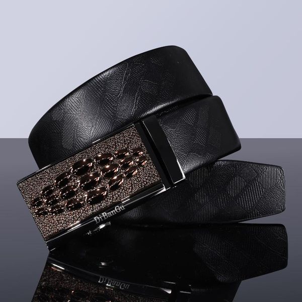 

2020 new luxury designer buckles belt for men business style automatic buckle with cowskin genuine leather belt waistband, Black;brown