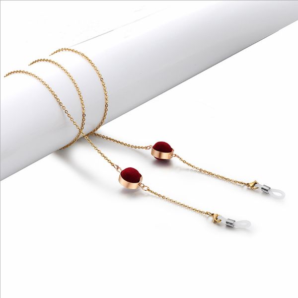 

2020 tassel ball glasses chain women beauty reading glasses chain sunglasses anti-lost rope decoration, Silver