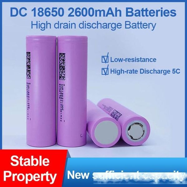 

echargeable batteries dc 18650 high drain 2600mah fit battery pack new original battery max discharge 20a discharge rate 5c 3.7v for elec
