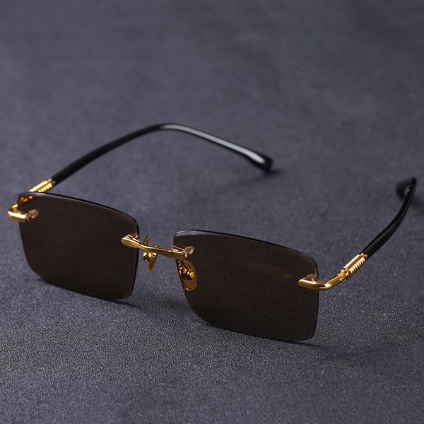 

sun glasses sunglasses male stone vazrobe rimless for anti men dark eyewear glass scratch brown vintage mpacr
