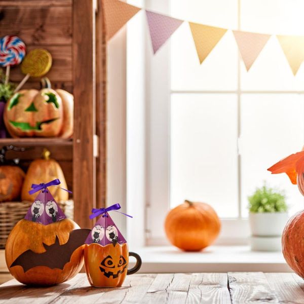

gift wrap 10 pcs halloween party adorable cartoon printed triangle candy boxes