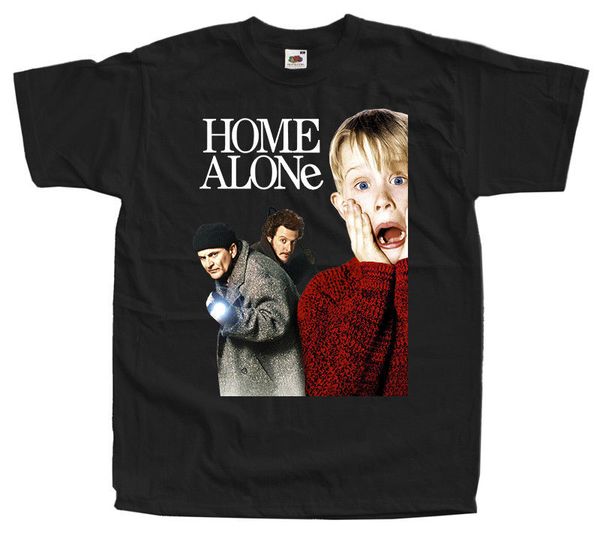

home alone movie poster men's t-shirt streetwear harajuku gymer t shirt black of white tee shirts mens tee plus size