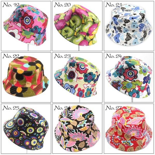 

dhl 100pcs 46 colors toddler boys girls floral pattern bucket hats sun helmet cap for 1-4 years, Yellow