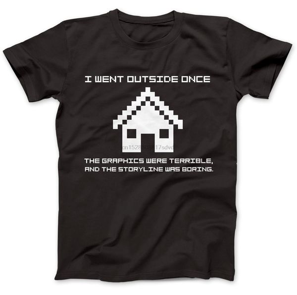 

я вышел на улицу после графика gamer t-shirt 100% хлопок премиум консоли короткие рукава новая мода t-shirt men одежда jurney