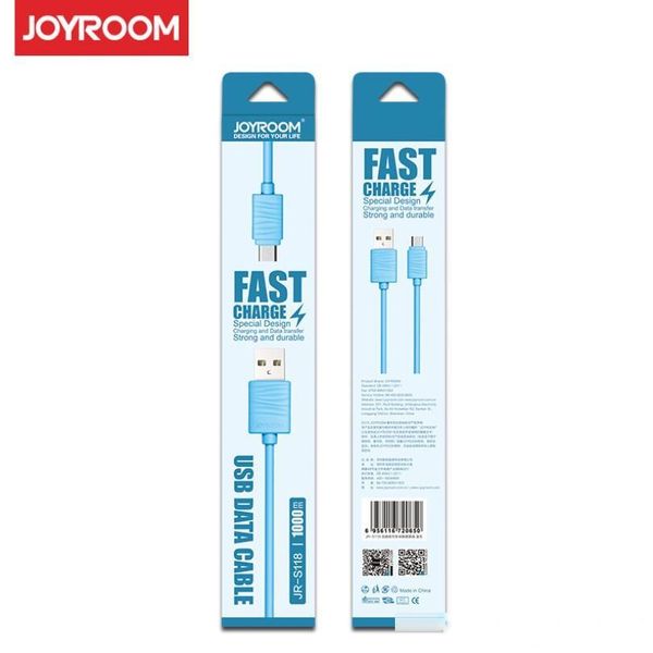 

jr-s118 joyroom cable 1m type-c fast sync charging data line micro usb cable for samsung android with retail packed remax