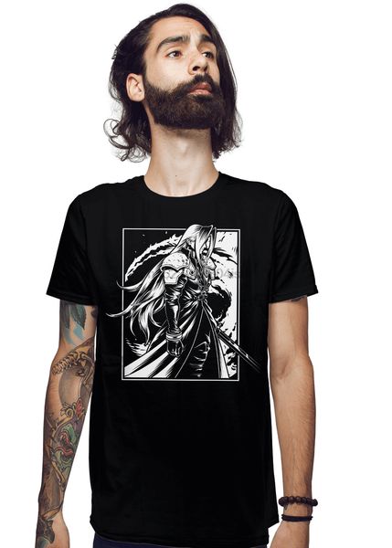 

sephiroth the man in the black cape final fantasy manga black t-shirt s-6xl