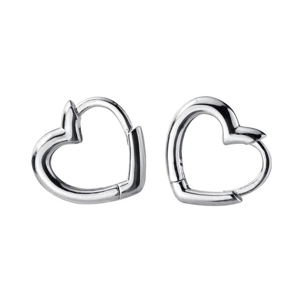 

925 sterling silver heart small hoop earrings for women ladies ear rings clip simple round circle earrings fashion jewelry, Golden;silver