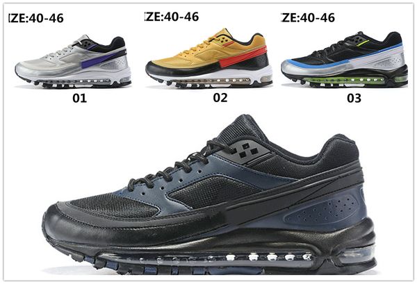 

97 og tripel white metallic gold silver bullet white 3m premium running shoes men women sport shoes sneakers z86c