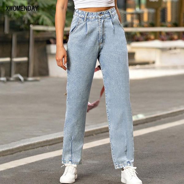 

women jeans high waisted korean fashion stretchy blue denim pants loose baggy boyfriend trousers fall 2020 clothes for women