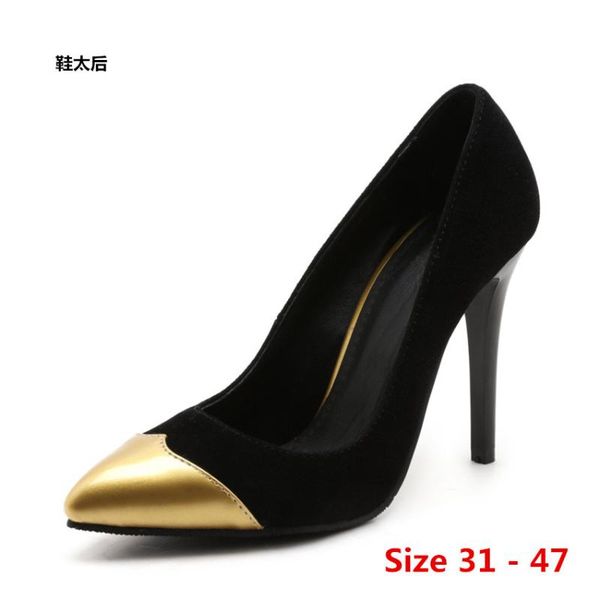

stiletto women pointed toe pumps high heel shoes party wedding women concise office lady high heels small big size 31 - 47, Black