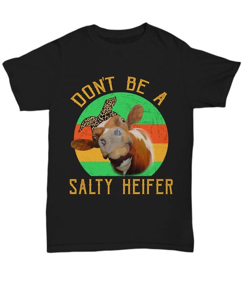 

salty heifer t-shirt cow lover funny tee gift for women farmer cattle girl mom summer o-neck tee shirt