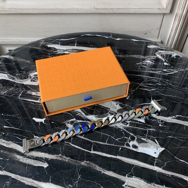 

361 titanium steel bracelet with diamonds shiny bracelet personality chain bracelet fashion jewelry supply, Black