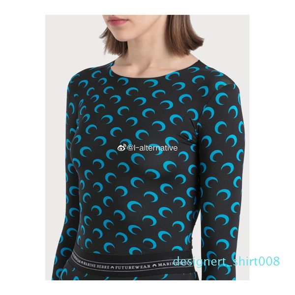 

marine sleeve serre bottoming marine shirt women quality high half tees moon overlapping loog tight serre t girl t-shirt d08 cguwj, Black