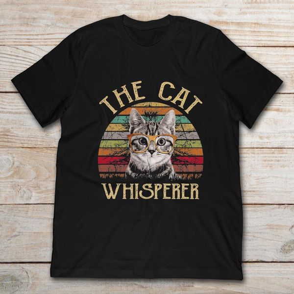 

brand the cat whisperer funny cat lover t-shirt men short sleeve t-shirt