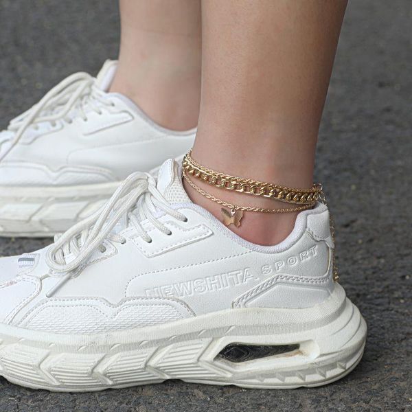 

мода популярных новый стиль орнамента алюминий плетеный сплав бабочки пляж ножные женщин нога орн, Red;blue