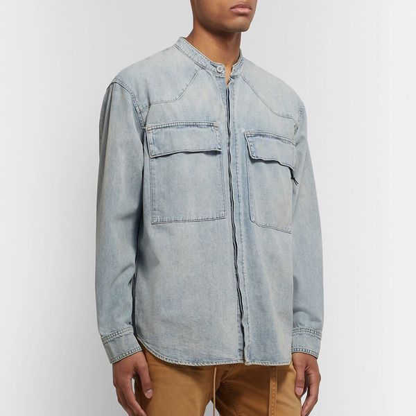 

19SS FG High Street Vintage Denim Shirts Jacket Washed Men Women Tooling Outwear T Shirts Hip Hop Skateboard Fashion Tee HFYMJK313
