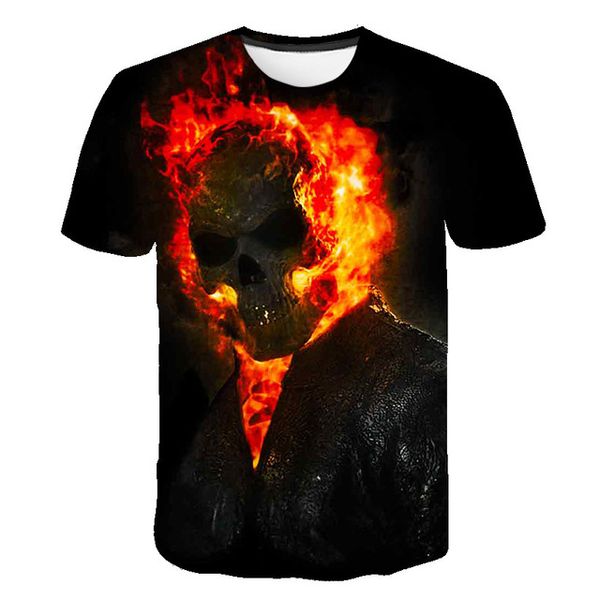 

men knight skull breathable cool 3d print shirts anime plus size oversized men clothing
