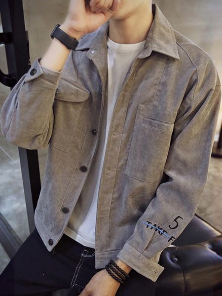 

men's jackets men corduroy casual safari style jacket loose retro lapel bomber cargo coat b66, Black;brown