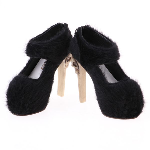 

fashion doll shoes 1/3 girl doll mini shoes doll girl dress up -black