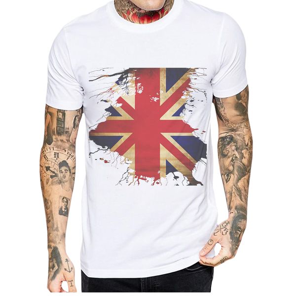 

united kingdom flag speed racer t shirt men short sleeve white cotton o-neck t-shirt mans cool men's clothing tee shirt