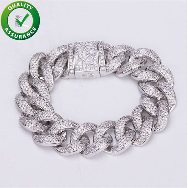 

роскошная браслет hip hop jewelry мужчины iced out браслеты алмазные цепи браслет кубинский ссылка hiphop bling charm дружба любовь 19мм 20с, Black