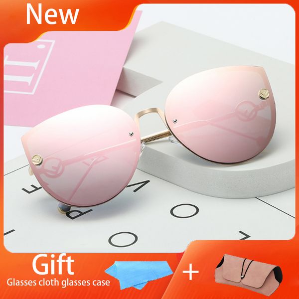 

2020 cat eyewear luxury polarized sunglasses women round sun glassess ladies lunette de soleil femme vintage retro oculos gafas, White;black