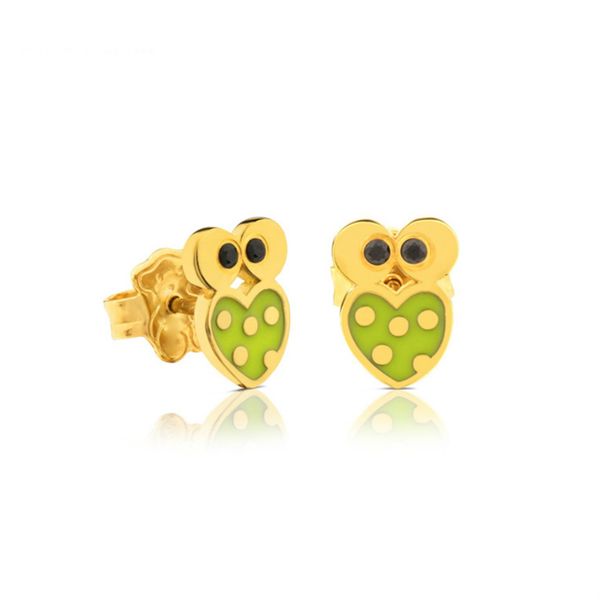 

new 100% 925 sterling silver cute spain bear earring 612633590 fashion simple women's original jewelry birthday gift, Golden;silver