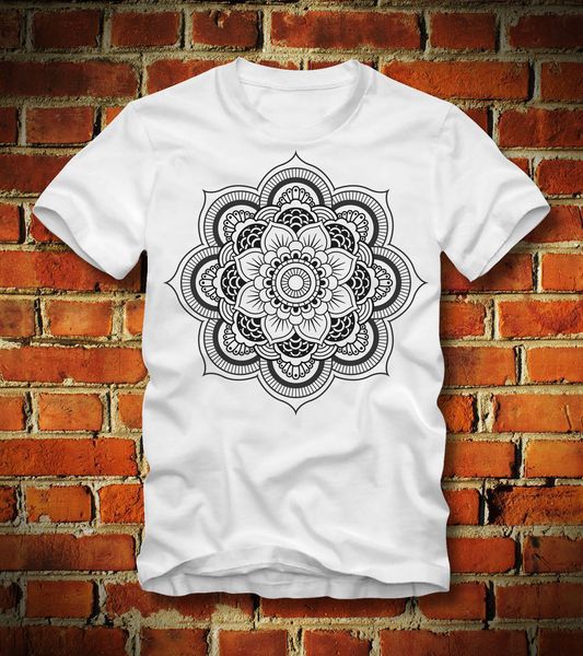

2019 new summer tee shirt funny t shirt lotus mandala yogas meditation buddhismus buddha flower blume custom t-shirt