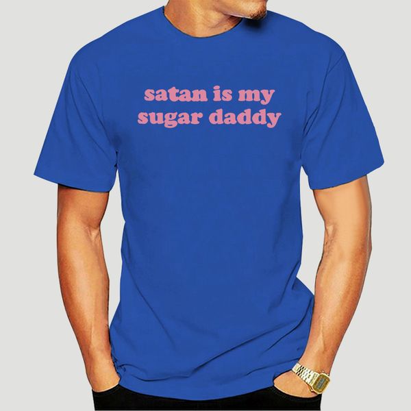

satan is sugar daddy letter print ulzzang vintage casual new wo loose casual short-sleeved gothic hip hop t-shirt-0025a