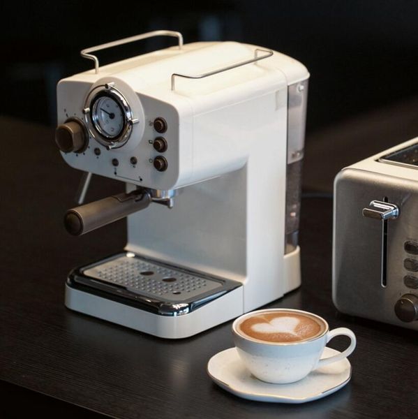 

coffee machinemaker retro style semiautomatic italian steam type milk foam 2 and 1 handles espresso machine
