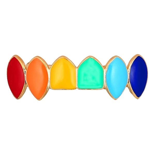 

18k gold plated hip hop teeth grills caps bottom teeth grill cap jewelry for halloween, music concert, parties