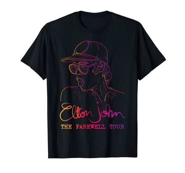 

elton john farewell yellow brick road concert tour 2020 t shirt black s-5xl summer cool funny t-shirt