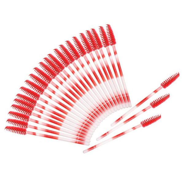 

500pcs/pack disposable micro eyelash brushes mascara applicator wand brushes comb red eyelash makeup tool kit
