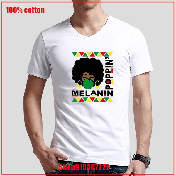 

melanin poppin cozy and breathable v neck new animation adventure time 180 gsm combed cotton valentine's day gift homme tee