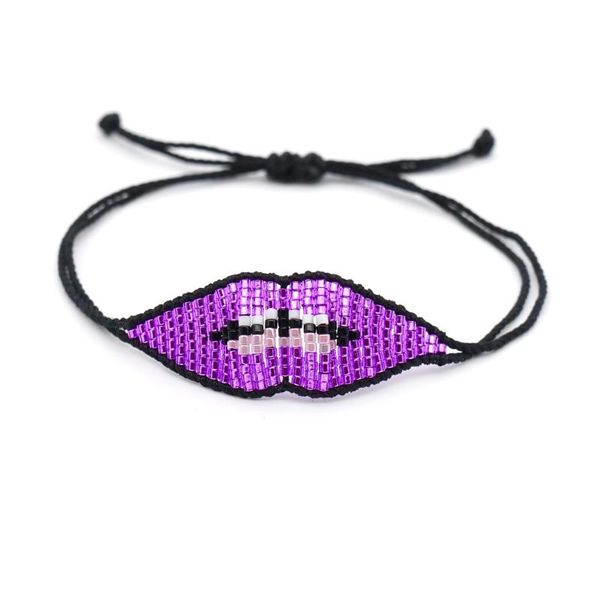 

miyuki explosions fashion lip bracelet, Black
