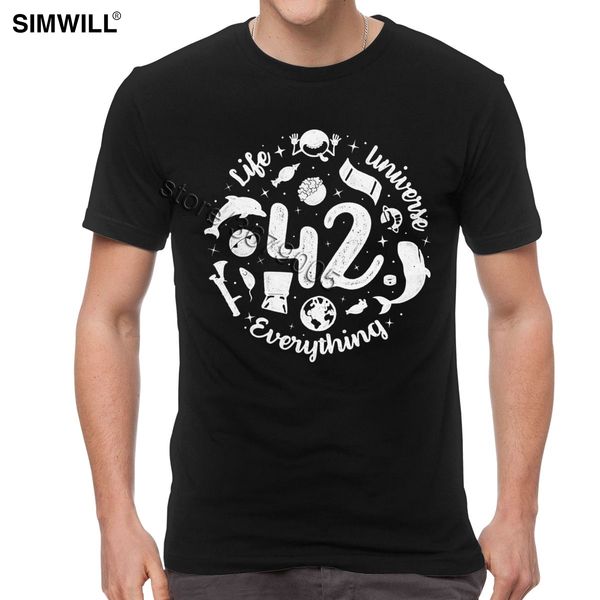 

vintage 42 the answer to life the universe and everything shirt funny quote cotton t shirt men streetwear urban fashion t-shirt
