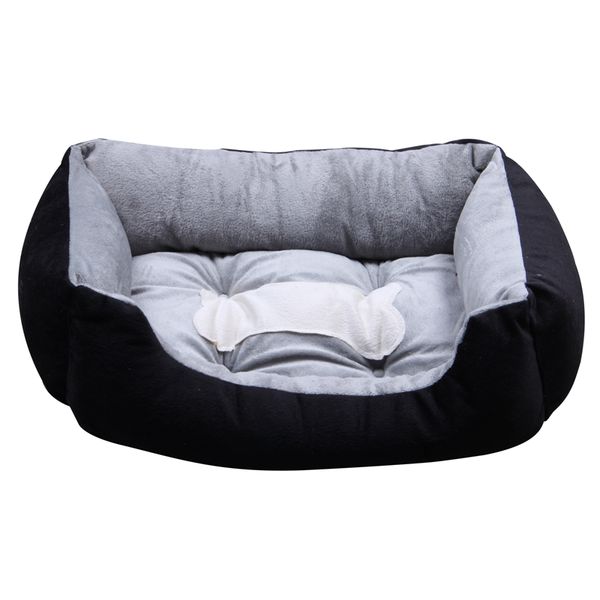 

kennels & pens extra large luxury washable pet dog puppy cat bed cushion soft mat warmer basket color:black size:xxs