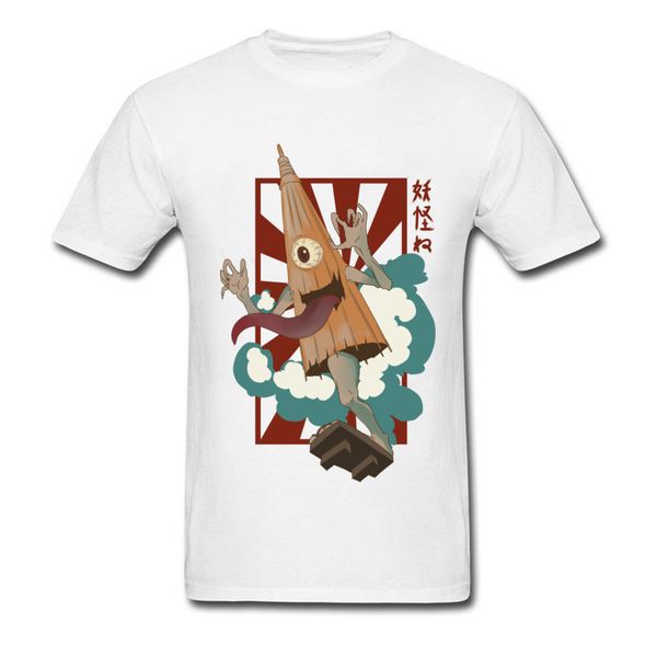 

hi monster 2018 men t-shirt japan anime umbrella ghost print t shirt summer funny cartoon white tshirt custom store