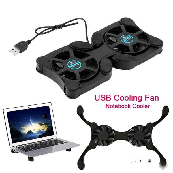 

lapcooling mini fan foldable usb interface cooler pad protect notebook safety dual fans for 7-15 inch lapcomputer