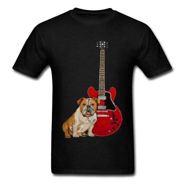 

bass guitar corgi dog picture t shirt oversized pure cotton normal t shirts music club faddish print dog t-shirts for men art
