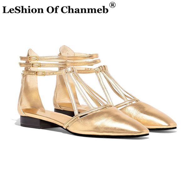 

2020 new style women flats ankle multi-strap buckled shoes woman rome style party flat shoes for spring summer ladies gold, Black
