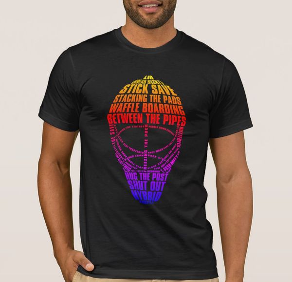 

hockey goalie mask made out of hockey terminology and slang men's t shirt