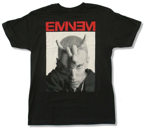 

eminem horns image black t shirt new adults casual tee shirt