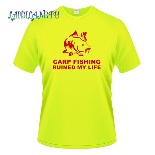 

carp fishing ruined my life men's t-shirts plus size tee shirt homme summer short sleeve men t shirts male tshirts
