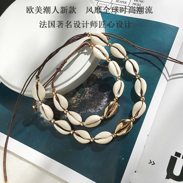 

fashion conch ocean series necklace bohemian natural shell clavicle chain for women temperament jewelry gift wholesale wedding, Silver