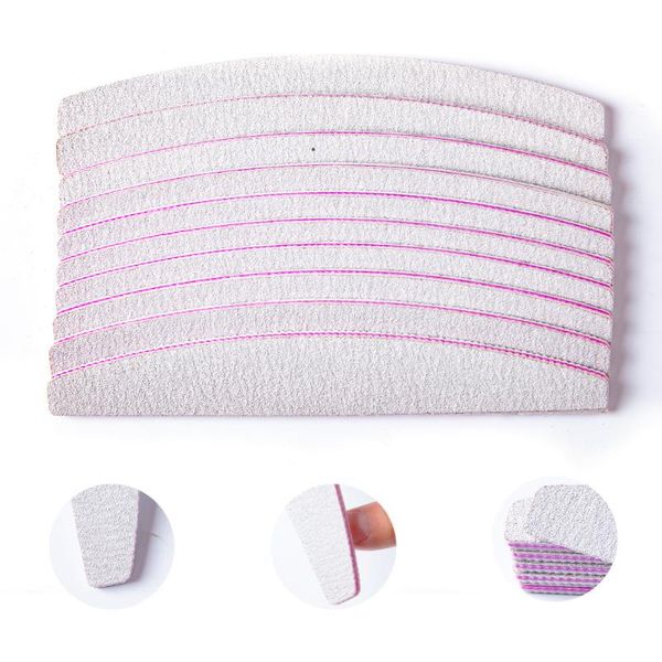 

5pcs half-moon-shaped nail art files double sided 100/180 nails accessoires gel polish pedicure manicure buffer nail care tools