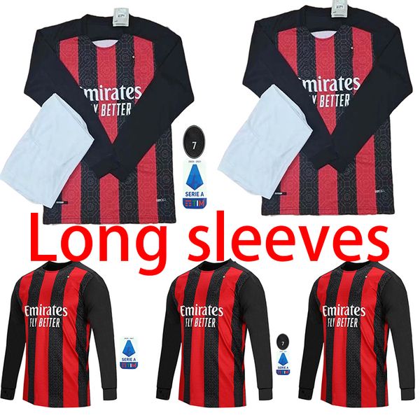 

2020 long sleeve ac milan soccer jersey ibrahimovic tonali bennacer rebic camiseta de futbol football rebic romagnoli s.castillejo pants men, Black;yellow