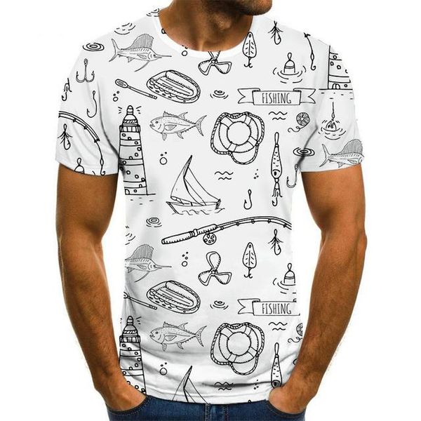 

fish pattern trend youth cool 3d print shirts graphic graphic hippie men clothing